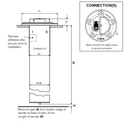 224-011-020-221G VDO Ø54mm Fuel Tube Float 221mm