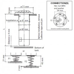 Sensores de tubo de combustible de 54 mm: 224-011-110-442G VDO