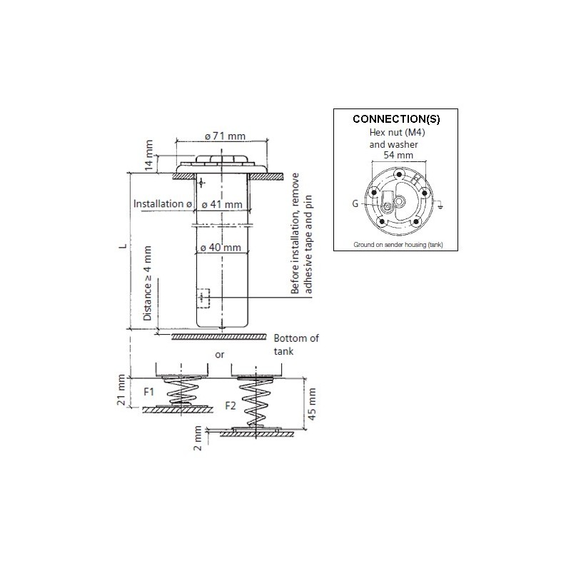 Sensores de tubo de combustible de 54 mm: 224-011-110-498G VDO