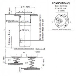 Capteurs de tube de carburant de 54 mm : 224-011-120-596G VDO