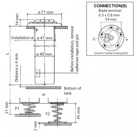 54-mm-Sensoren für Kraftstoffleitungen: 224-011-120-596G VDO