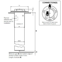 224-082-007-004X VDO Ø54mm Fuel Tube Float 372.5mm
