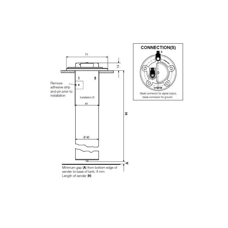 Capteurs de tube de carburant de 54 mm : 224-082-007-004X VDO