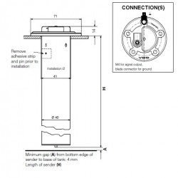 Capteurs de tube de carburant de 54 mm : 224-082-007-014R VDO