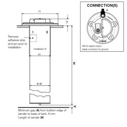 224-082-007-014R VDO Ø54mm Fuel Tube Float 478.5mm