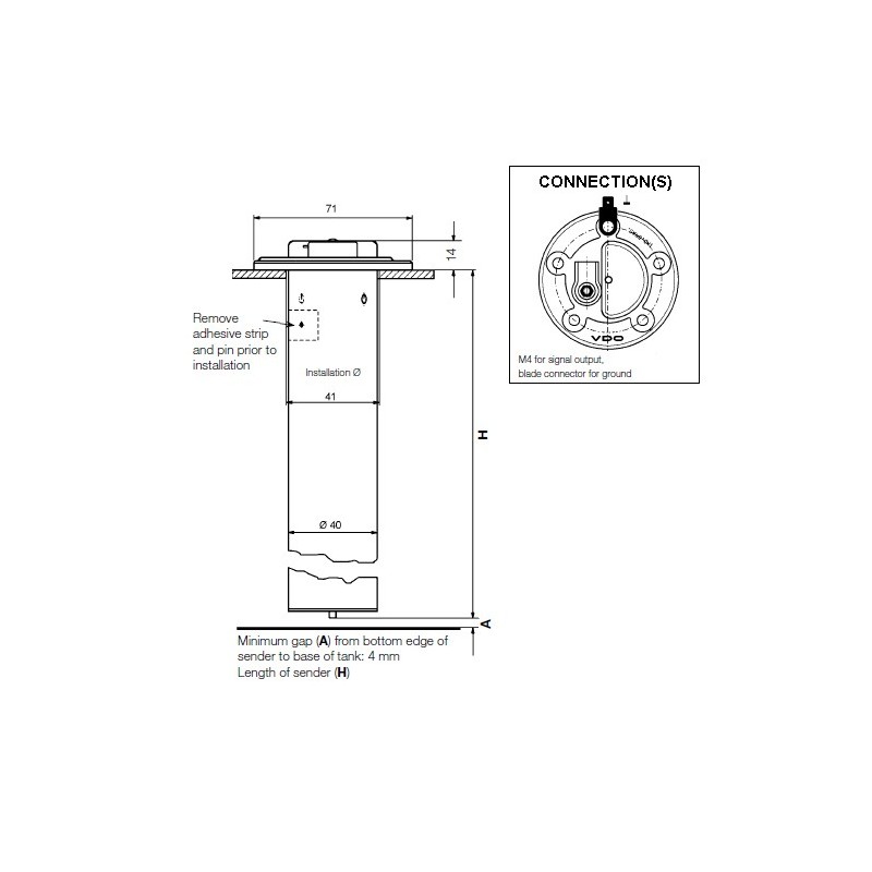 54-mm-Sensoren für Kraftstoffleitungen: 224-082-007-014R VDO