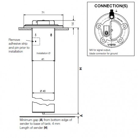 54-mm-Sensoren für Kraftstoffleitungen: 224-082-007-014R VDO