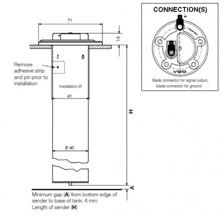 54-mm-Sensoren für Kraftstoffleitungen: 224-082-007-023R VDO