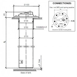 Sensores de tubo de combustible de 80 mm: X10-224-009-016 VDO