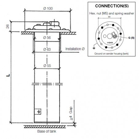 Capteurs de tube de carburant de 80 mm : X10-224-009-026 VDO