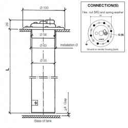 80-mm-Sensoren für Kraftstoffleitungen: X10-224-009-053 VDO