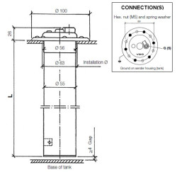 X10-224-009-072 VDO Heavy Duty Ø80mm Pipe Float - 1.387mm