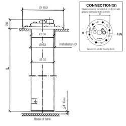 X10-224-014-033 VDO Heavy Duty Ø80mm Pipe Float - 451mm