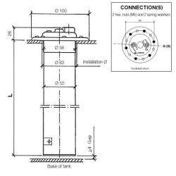 X10-224-021-001 VDO Heavy Duty Ø80mm Pipe Float - 536mm