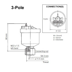 340-807-001-001C 4 Pieces Bulk Packaging VDO Generator Speed - Speed Sensor - M22
