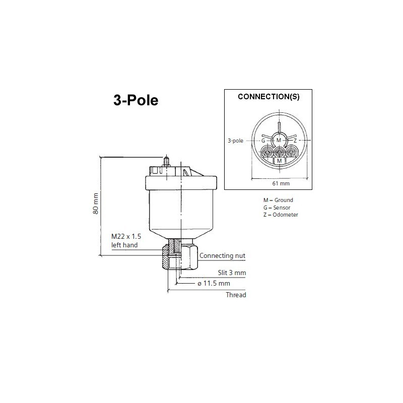 340-807-001-001C 4 Pieces Bulk Packaging VDO Generator Speed - Speed Sensor - M22