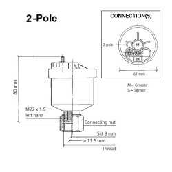 340-808-001-001C VDO Generator Speed - Speed Sensor - 7/8"-18