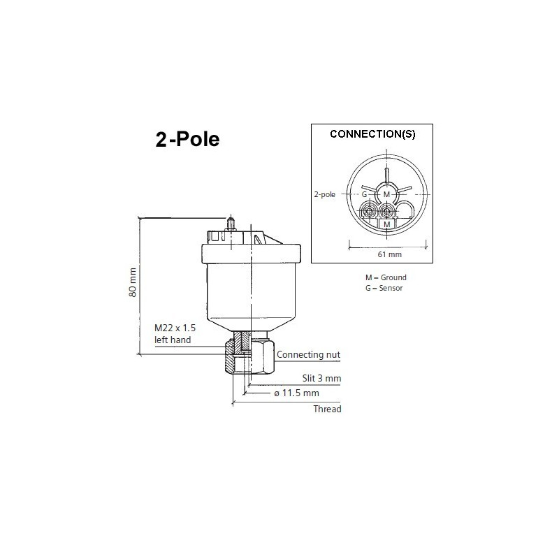 340-808-001-002G VDO Generator speed sensor - M22