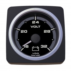 VDO AcquaLink Voltmeter 18-32V Schwarz 52mm
