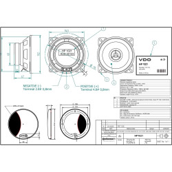 HP1021/B 30 Pieces VDO Speaker Round 100mm Black 50W 2-Way