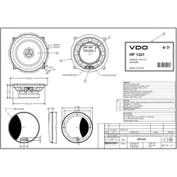 HP1321 VDO Speaker Round 130mm Black 60W 2-Way (2 pieces)