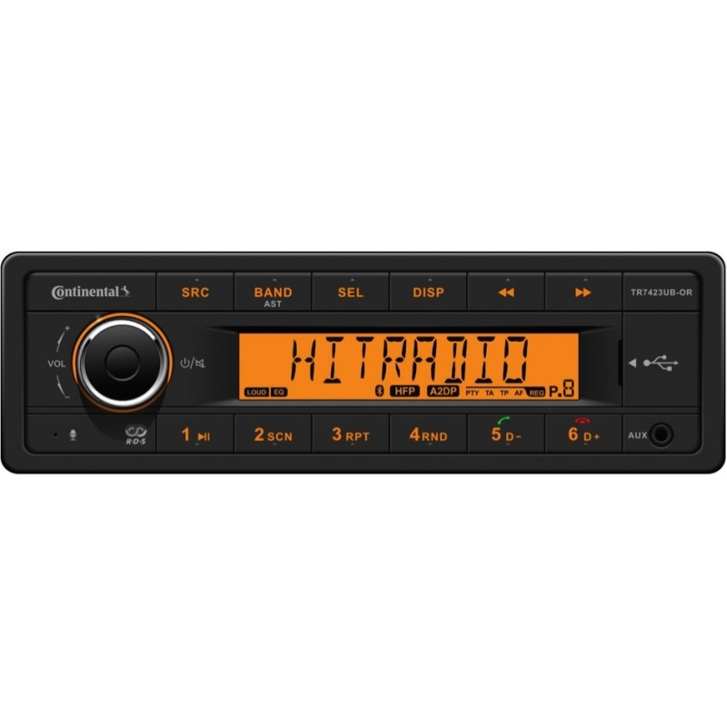 Continental 24V Radio RDS USB MP3 WMA Bluetooth Beleuchtung Orange