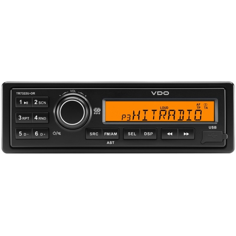 Continental 24V Radio RDS USB MP3 WMA Beleuchtung Orange