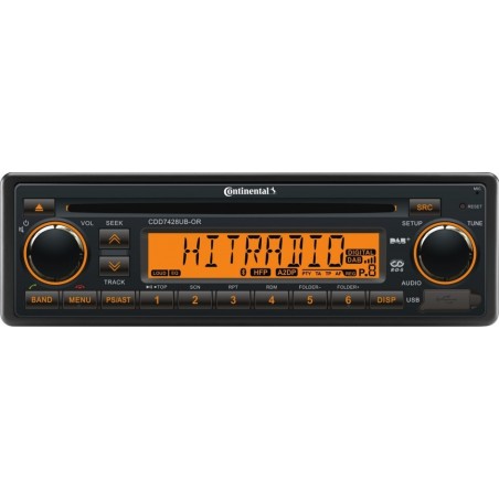 Continental 24V DAB+ Radio-CD RDS USB MP3 WMA Bluetooth Orange Backlight