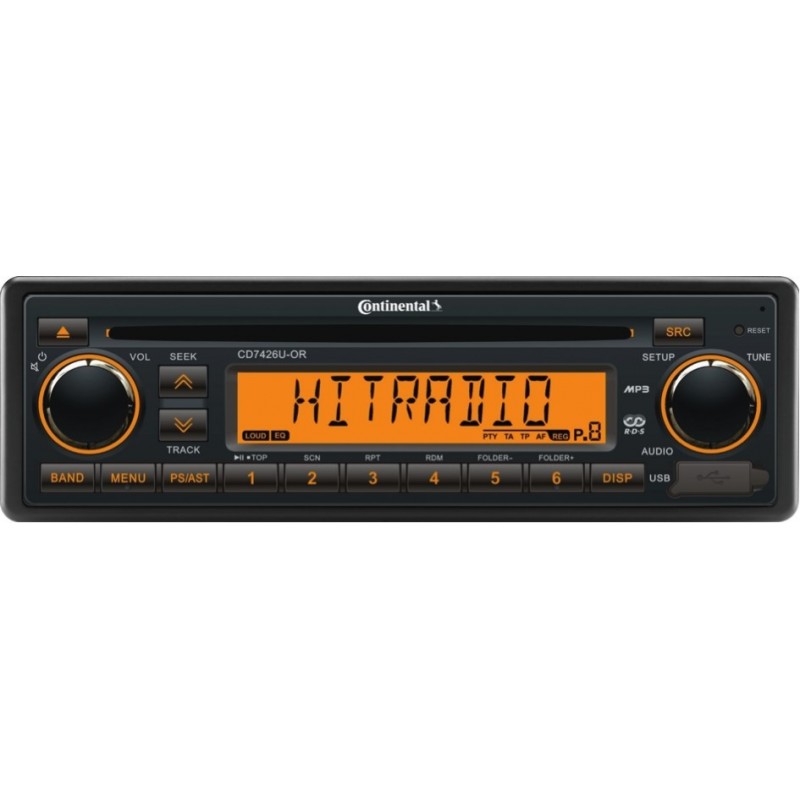 Continental 24V Radio-CD RDS USB MP3 WMA Beleuchtung Orange