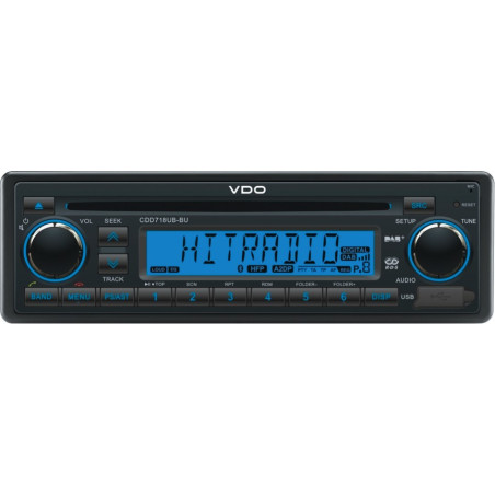 CDD718UB-BU VDO 12V DAB+ Radio-CD RDS USB MP3 WMA Bluetooth Blue Backlight