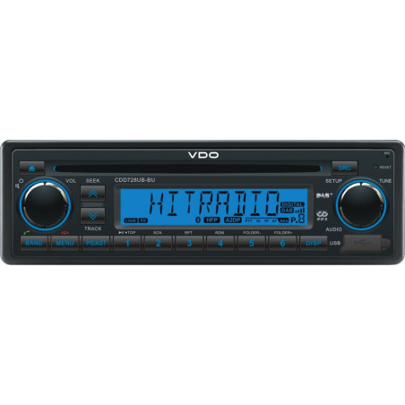 CDD728UB-BU VDO 24V DAB+ Radio-CD RDS USB MP3 WMA Bluetooth Blue Backlight