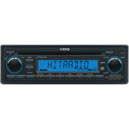 CD726U-BU VDO 24V Radio-CD RDS USB MP3 WMA Blue Backlight