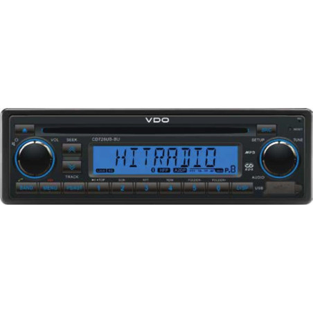 CD726UB-BU VDO 24V Radio-CD RDS USB MP3 WMA Bluetooth Blue Backlight