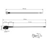 10-121 VDO Fiberglass Passive AM-FM Roof Antenna Length 37 cm
