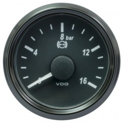 VDO SingleViu 1402 Brake Pressure 16Bar Black 52mm