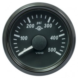 25 Stuks VDO SingleViu 1167 Transmissie oliedruk 500PSI Zwart 52mm 25 Stuks VDO SingleViu 1167 Transmissie oliedruk 500PSI Zwart 52mm