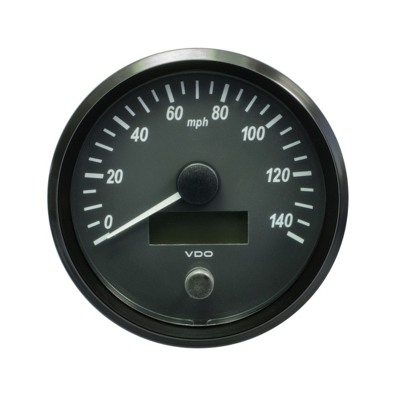 VDO SingleViu Speedometer 140 Mph Black 100mm