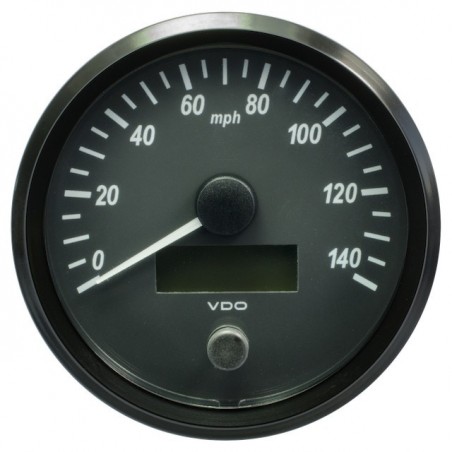 VDO SingleViu Speedometer 140 Mph Black 100mm