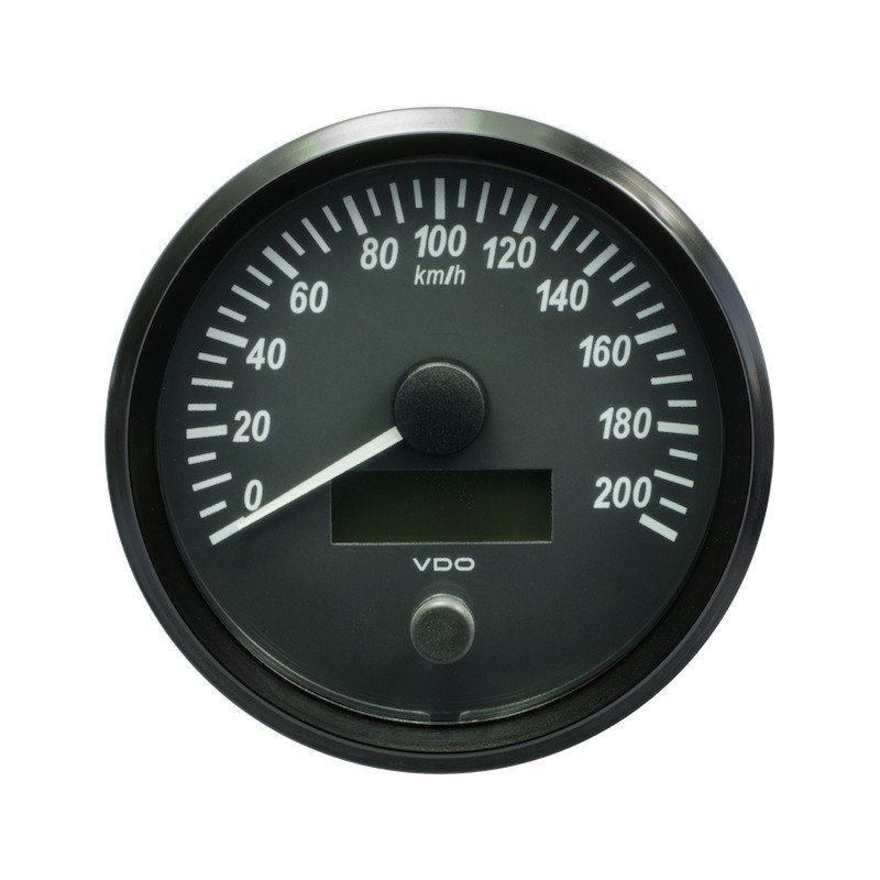 A2C3832840001 VDO SingleViu Speedometer 200 Km/h Black 100mm