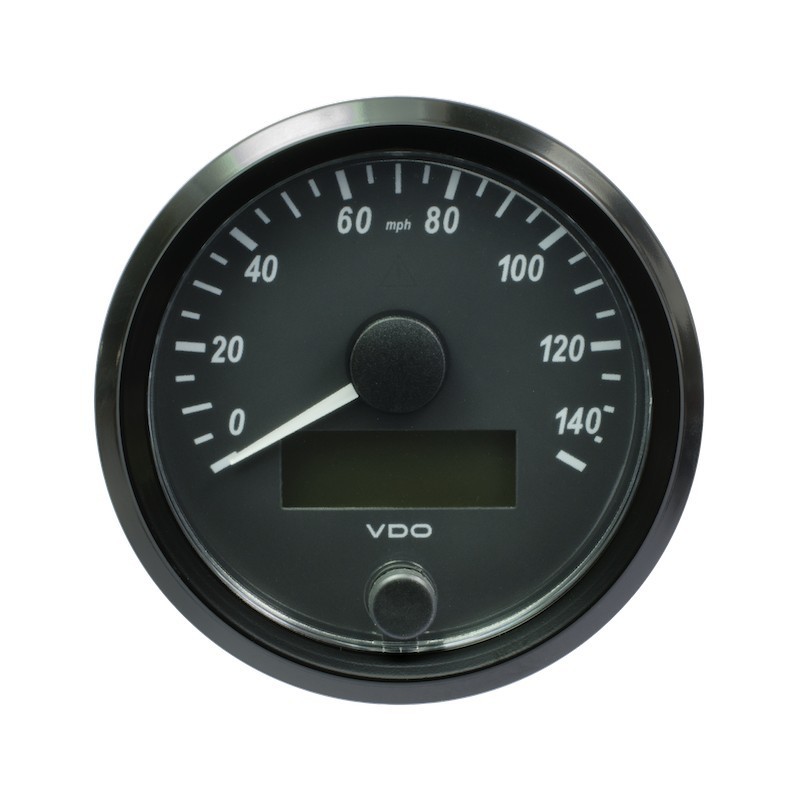 VDO SingleViu Speedometer 140 Mph Black 80mm