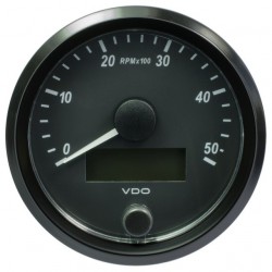 10 Pieces VDO SingleViu Tachometer 5.000 RPM Black 80mm 10 Pieces VDO SingleViu Tachometer 5.000 RPM Black 80mm