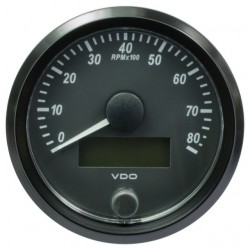10 Stuks VDO SingleViu Toerenteller 8.000 RPM Zwart 80mm 10 Stuks VDO SingleViu Toerenteller 8.000 RPM Zwart 80mm