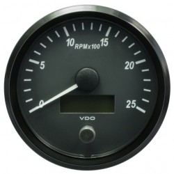 VDO SingleViu Tachometer 2.500 RPM Black 100mm