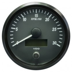 VDO SingleViu Tachometer 3.000 RPM Black 100mm