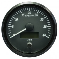 VDO SingleViu Tachometer 4.000 RPM Black 100mm