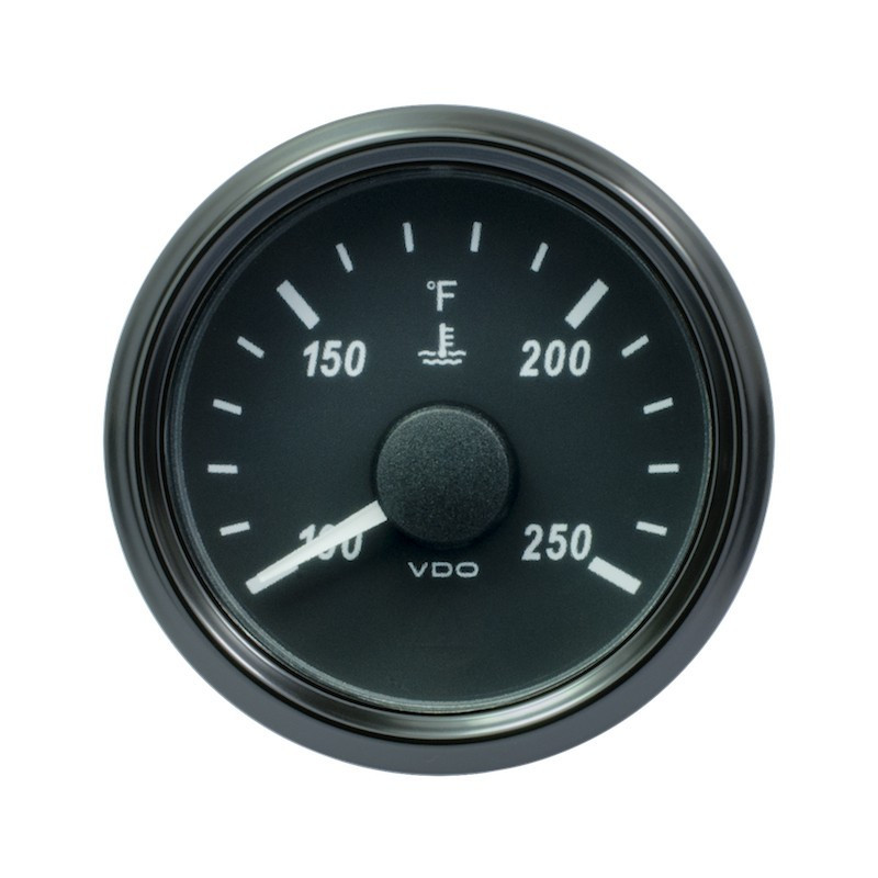 A2C3833340025 25 Pieces VDO SingleViu 0246 Cooling Water Temperature 250°F Black 52mm