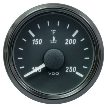 A2C3833350001 VDO SingleViu 0246 Cooling Water Temperature 250°F Black 52mm