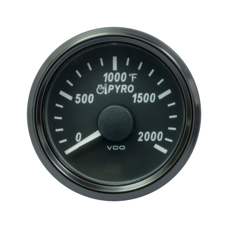 A2C3833040001 VDO SingleViu 1383 Pyrometer 2000°F Black 52mm