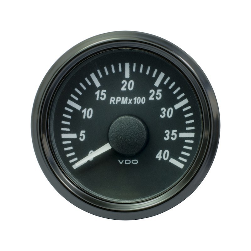 VDO SingleViu Tachometer 4.000 RPM Black 52mm