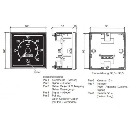 Tachometer: 437-809-980-004 VDO